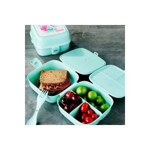 Porky 4 Bölmeli Çatallı Beslenme Kabı - G400