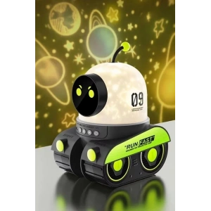 Robot Projeksiyon Gece Lambası Hoparlörlü Şarjlı Yıldızlı Gökyüzü Temalı Led Projeksiyon Lambası