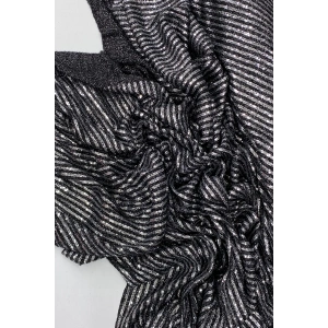 Sakallı Çizgili Pullu Kumaş  Pullu Payet Kumaş Abiye Nişan Düğün Siyah