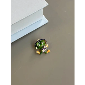 Şarkıcı Kurbağa Broş - Yeşil