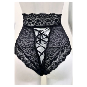 Siyah Dantelli Yüksek Bel Külot Venüs-k1013