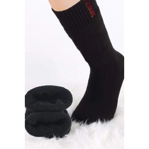 Siyah Termal Kalın Kışlık Havlu Çorap Erkek Kadın Unisex Pamuk