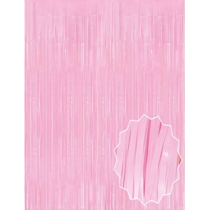 Soft Pembe Püsküllü Kapı Perdesi - Parti, Baby Shower, Cinsiyet Partisi 1x2 M