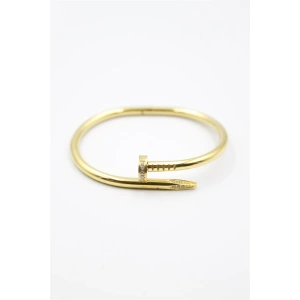 Taşlı Çivi Bilezik - Altın