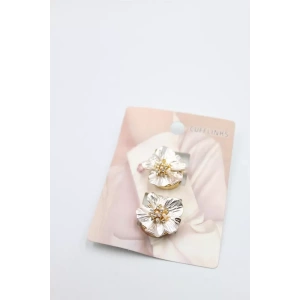 Taşlı Düğme Broş - Altın