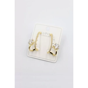 Taşlı Halka Küpe - Altın