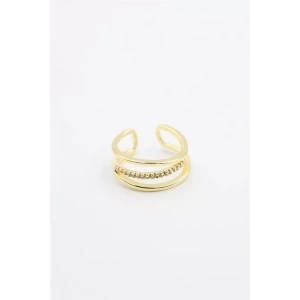 Taşlı Halka Yüzük - Altın