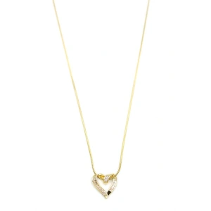 Taşlı Kalp Kolye - Altın
