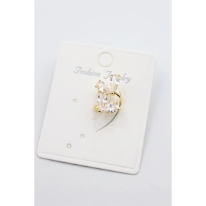 Taşlı Kıkırdak Küpe - Altın