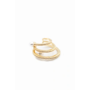 Taşlı Kıkırdak Küpe - Altın