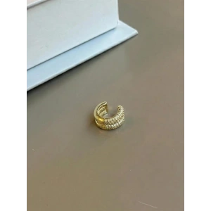 Taşlı Kıkırdak Küpe - Altın