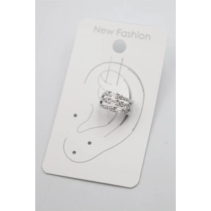 Taşlı Kıkırdak Küpe - Gümüş