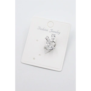 Taşlı Kıkırdak Küpe - Gümüş