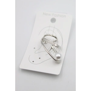 Taşlı Kıkırdak Küpe - Gümüş