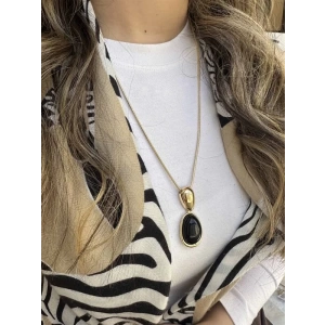 Taşlı Kolye - Siyah