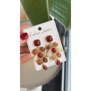 Taşlı Küpe - ÇOK RENKLİ