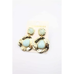 Taşlı Küpe - Turkuaz