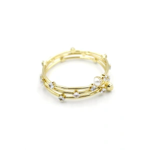 Taşlı Sarmal Bilezik - Altın