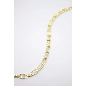 Taşlı Vip Bileklik - Altın