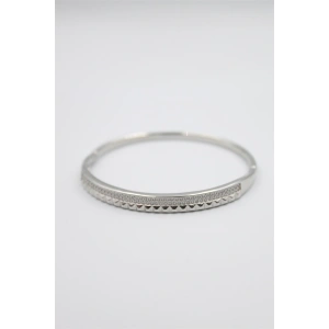 Taşlı Vip Bilezik - Gümüş