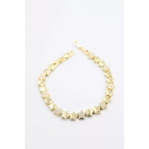 Taşlı Yıldız Bileklik - Altın