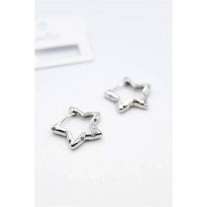 Taşlı Yıldız Küpe - Gümüş