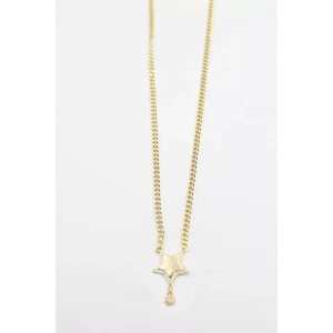 Taşlı Yıldız Vip Kolye - Altın