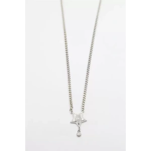 Taşlı Yıldız Vip Kolye - Gümüş