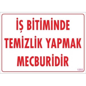 Temizlik Düzen Uyarı Levhası 25x35 KOD:1202