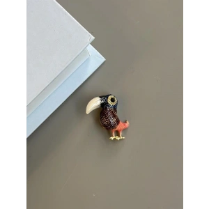 Tukan Kuşu Broş - Mor