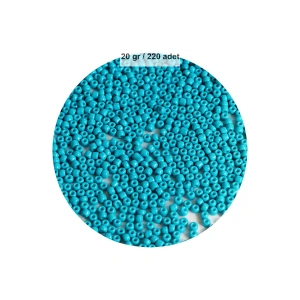 Turquaz Mavi Renk 4 mm Yaklaşık 220 adet/20 gram Cam Boncuk Oya Yazma Bileklik ve Kolye