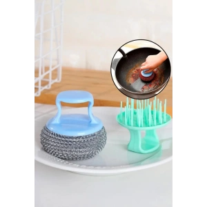 Tutacaklı Paslanmaz Çelik Top Bulaşık Ovma Teli Bulaşık Temizleme Fırçası Yıkama Süngeri