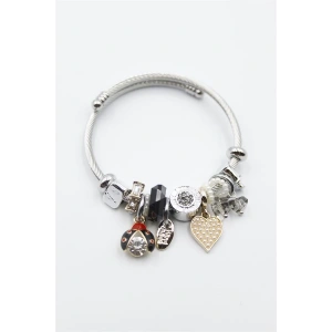 Uğur Böceği Charmlı Bilezik - Siyah