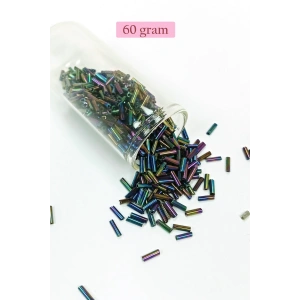 Uzun Boru Kesme Boncuk Çap 2mm Uzunluk 10 mm - 60 Gram - Mavi Yeşil - BNC269