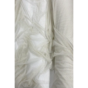 Yağmur Damlası Simli Abiye Elbise Şallık Tül Kumaş Ekru 12