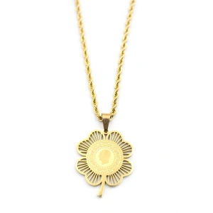 Yarımlık Yonca Kolye - Altın