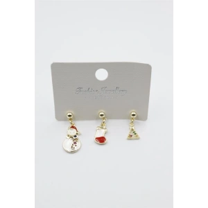 Yeni Yıl Temalı Küpe - Altın