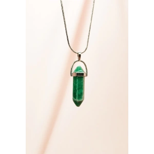 Yeşim Doğal Taşı Zincirli El Yapımı Tasarımlı Kolye Uç: 3,5 cm Zincir: 20 cm Kutulu