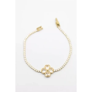 Yonca Su Yolu Bileklik - Altın