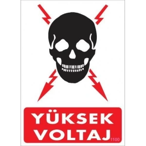 Yüksek Voltaj Uyarı Levhası 25x35 KOD:1100