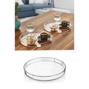 Yuvarlak Tepsi Füme Şeffaf Royaleks-82930