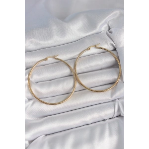 BFS 316 Çelik Gold Renk 53 mm Halka Model Kadın Küpe