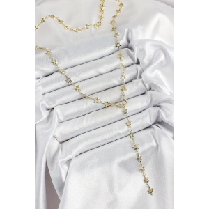 BFS Pirinç Gold Renk Yıldızlı Kadın Y Kolye