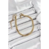 BFS 316L Çelik Gold Renk Yassı Zincir Model Kadın Bileklik