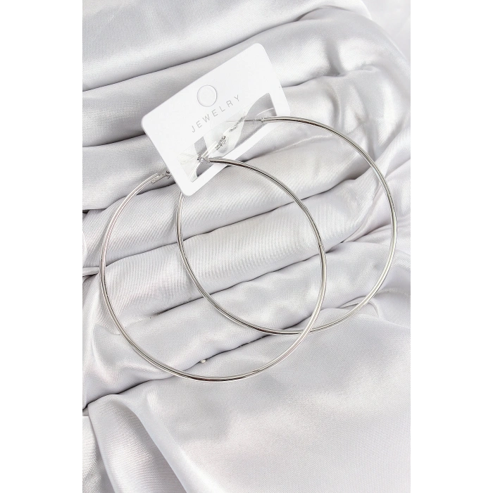 BFS Pirinç Halka Model Gümüş Renk Kadın Küpe