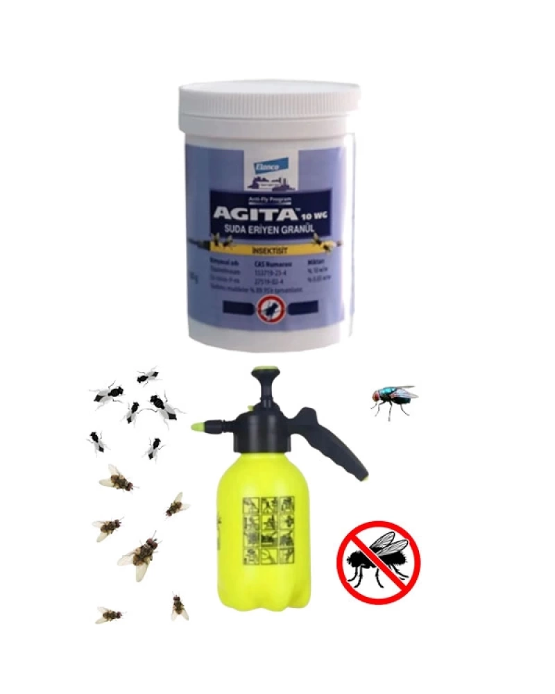 Agita Karasinek Suda Kolay Eriyen Granül 100 Gr + EL POMPASI YEŞİL 2 LT