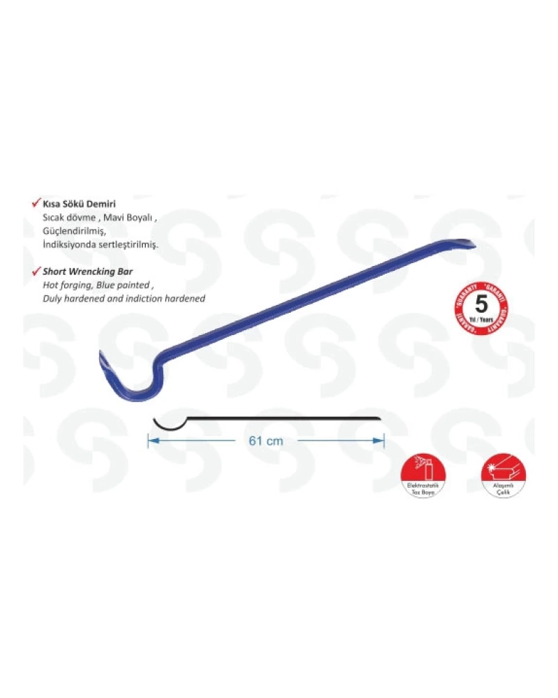 S.D. SK 6000 Kısa Sökü Demiri - 1200 gr, 61cm