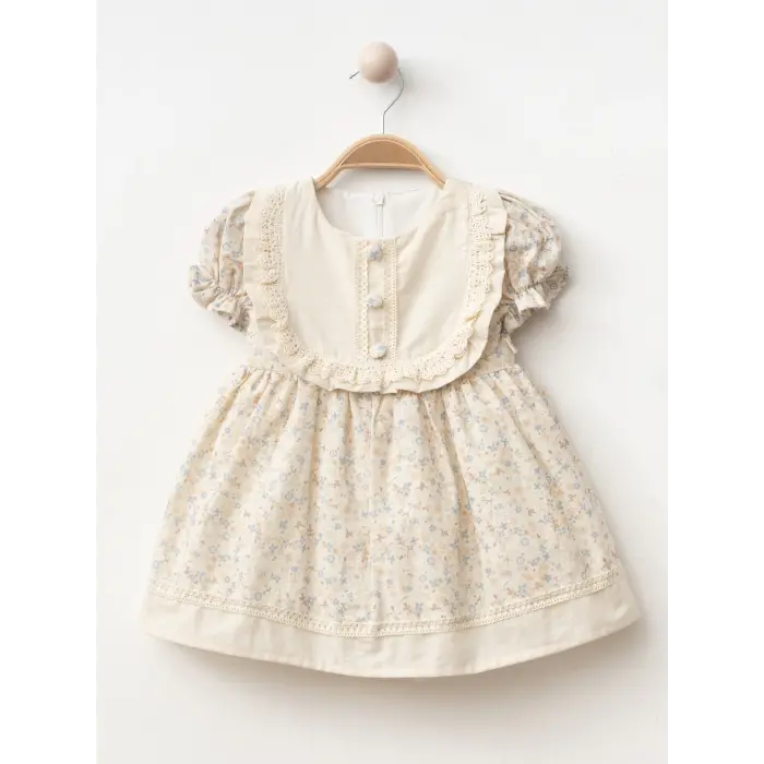 Düğme detaylı Kız Bebe Elbise