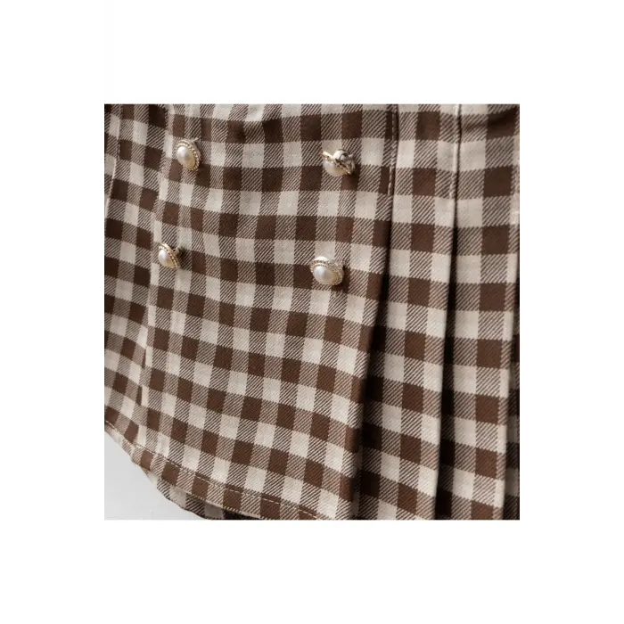 Ceren I Kız Çocuk Çiçek İşlemeli Örgü Triko Hırka, Bluz ve Şort Etek 2-3-4-5 Yaş | 4112