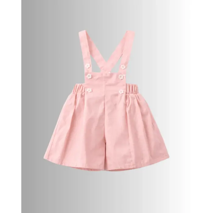 Askılı Şort Etek ve Fitilli Çiçekli Bluz Kız Çocuk 2’li Takım